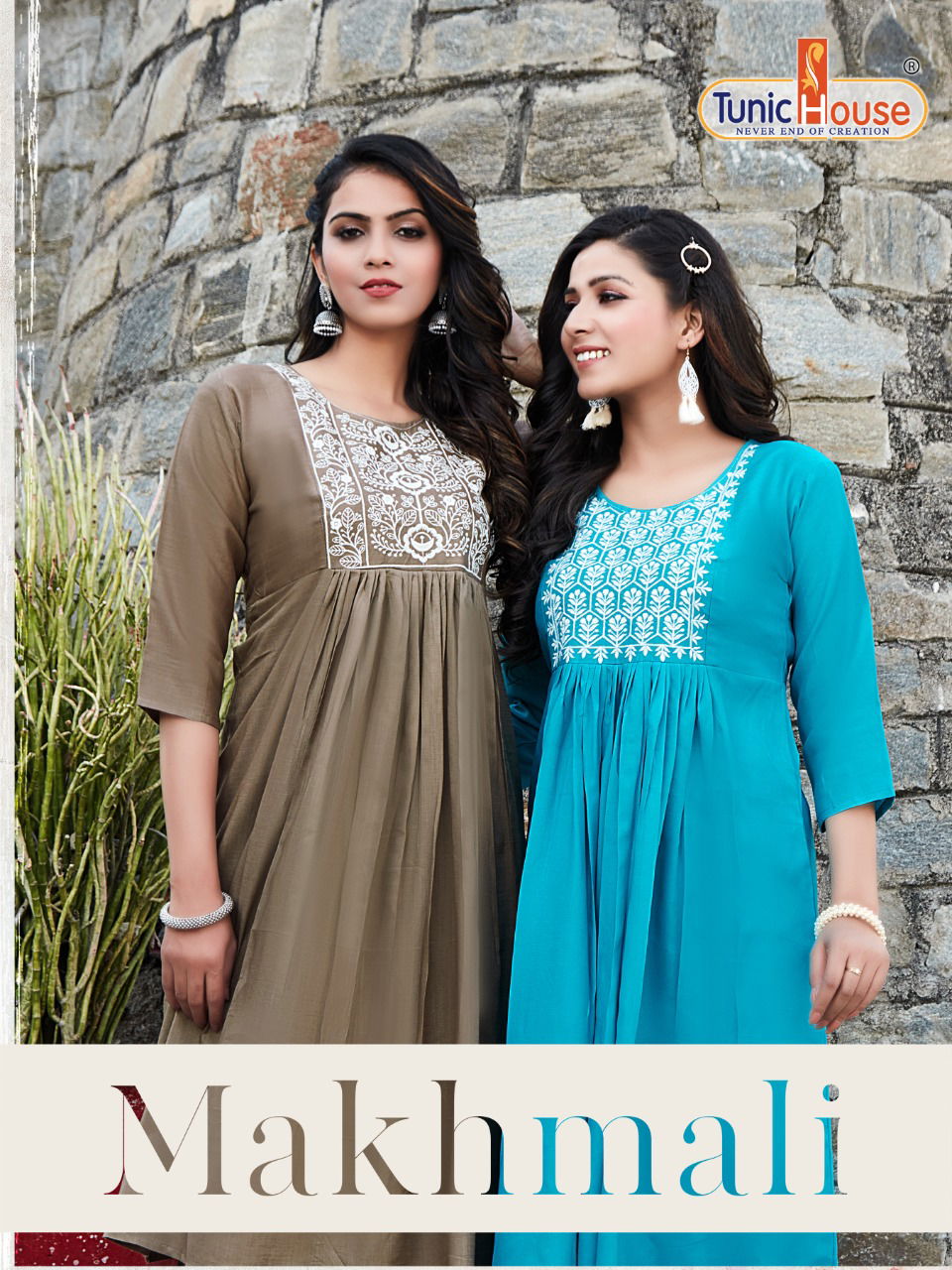 Tunic House Makhmali Fancy Designer Ethnic Wear Rayon Embroidery Kurti Collection